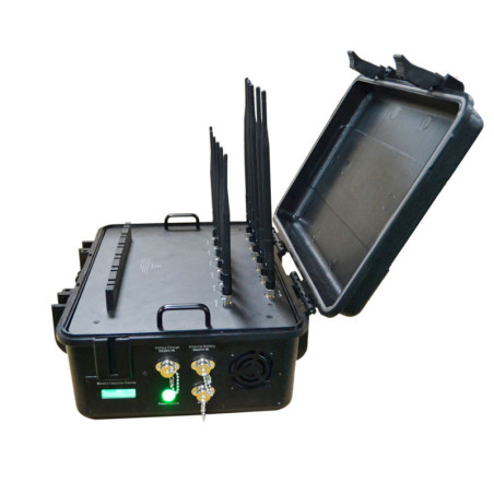 Suitcase design 12 Antennas High Power All Signal Jammer mobile phone 2G,3G,4G,5G VHF/UHF WIFI GPS LOJACK LORA Blocker